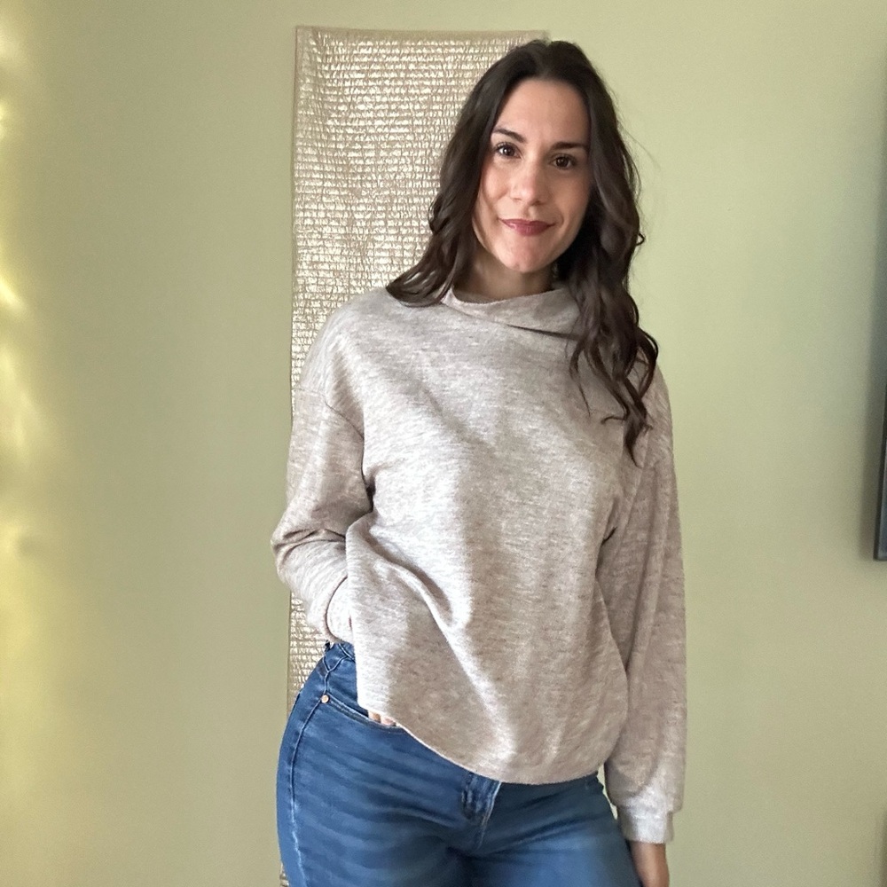 beige Lucky Brand boatneck sweater